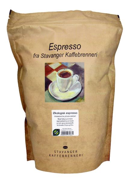 Kaffe espressobønner, fransk/italiensk økol. 1kg