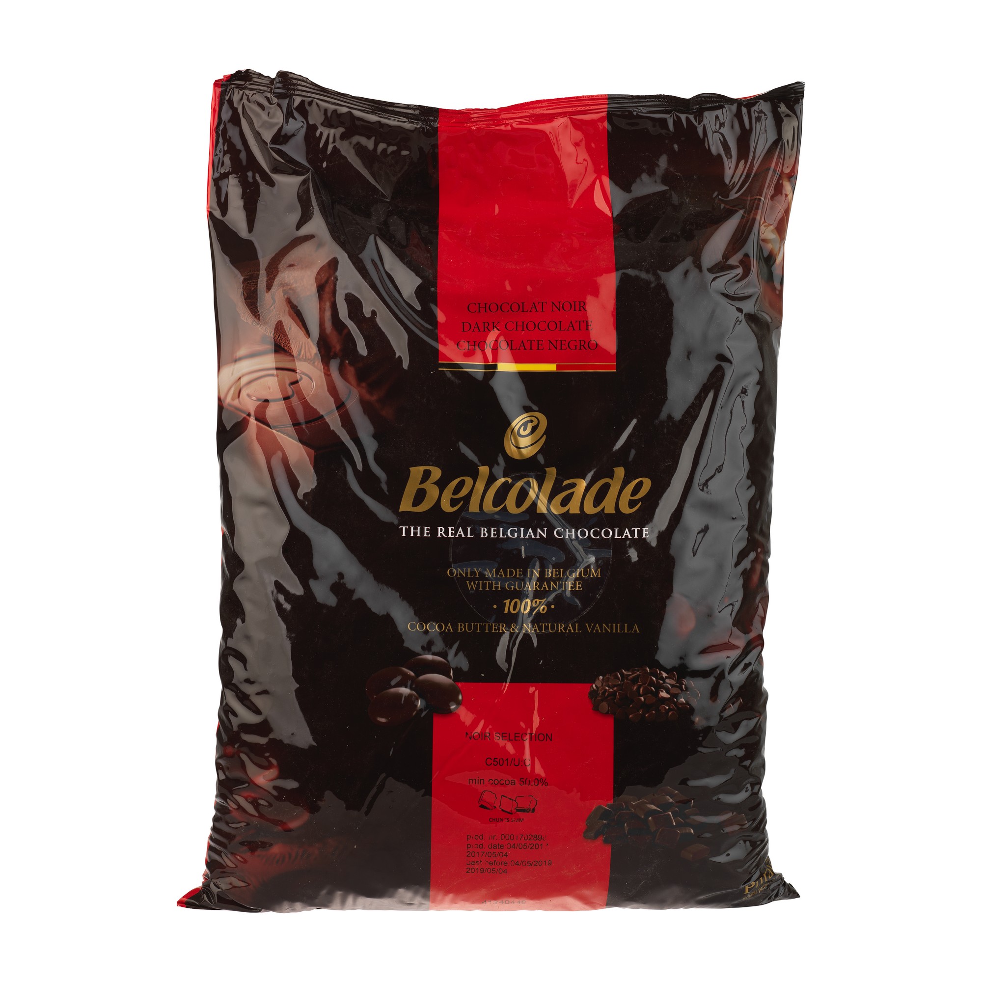 Belcolade chunks, 5mm mørk bakefast 15kg