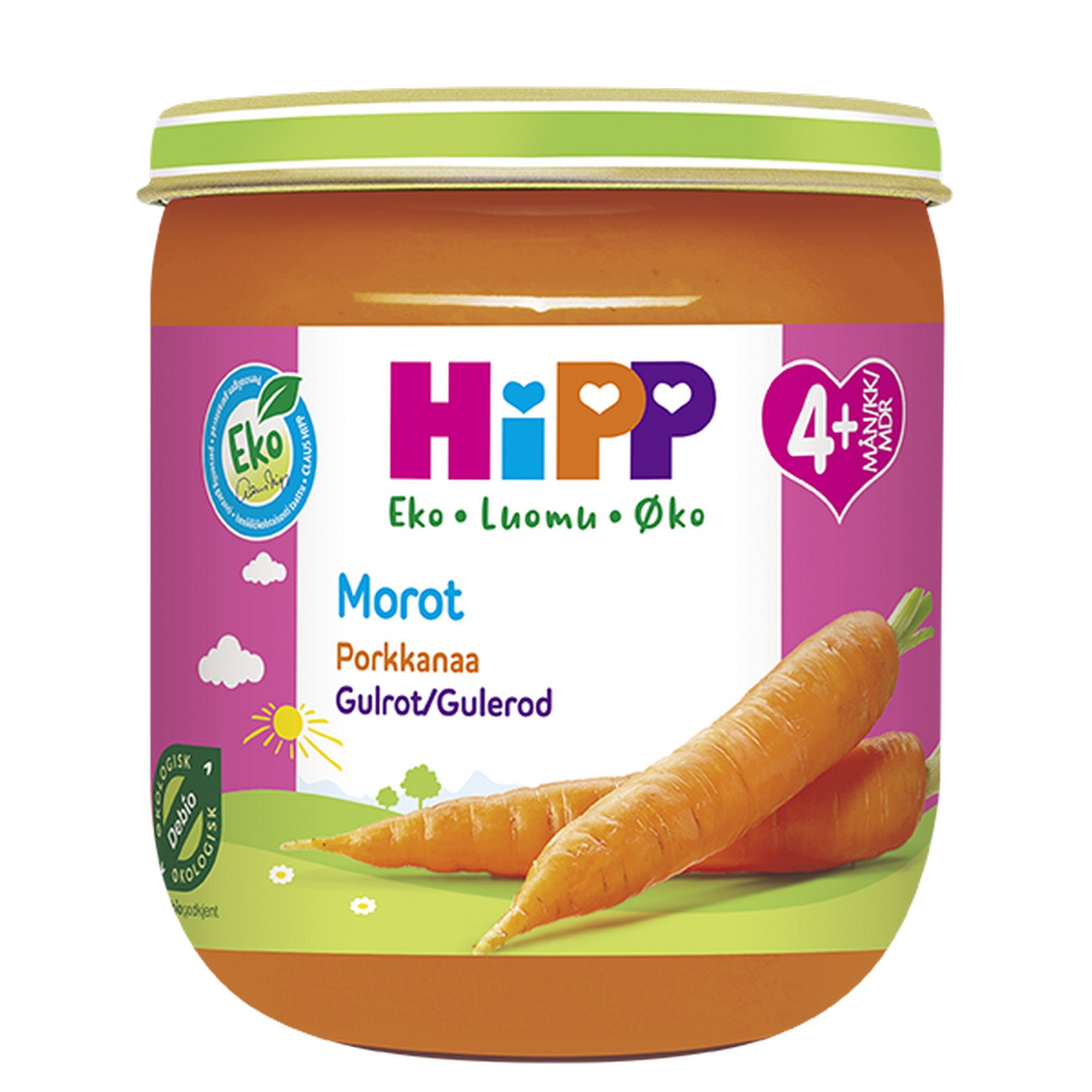 Hipp gulrot 4m økol.   125g