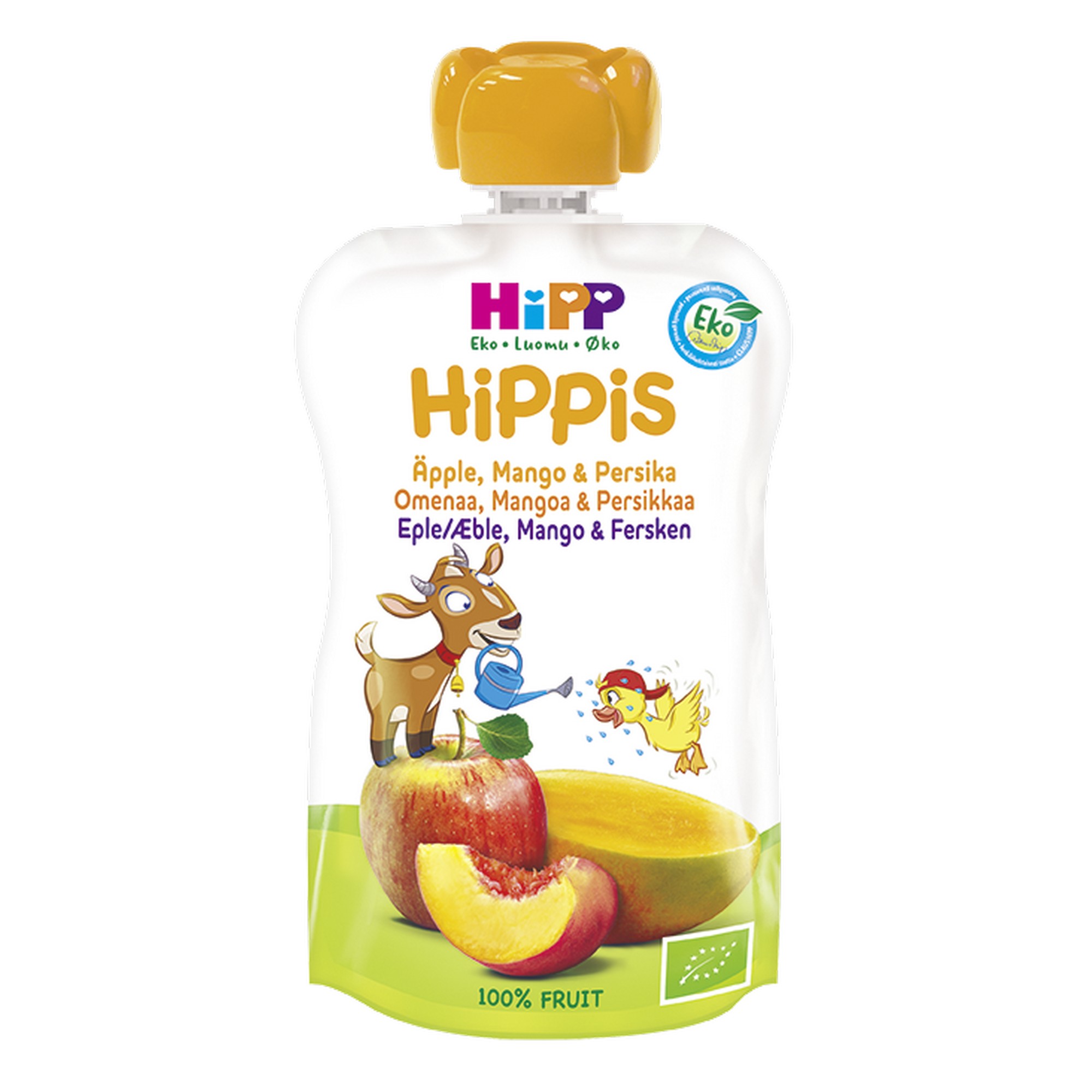 Hippis eple mango & fersken 4m  100g