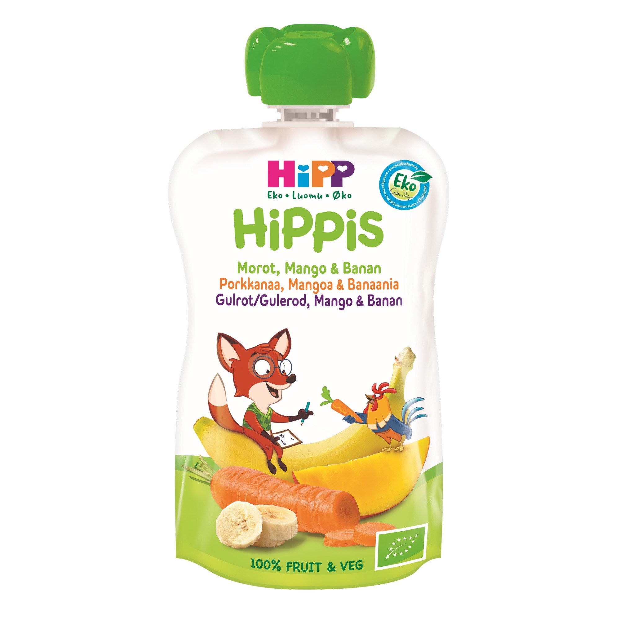 Hippis gulrot/mango/banan 4m  100g