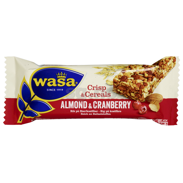 Wasa crisp&cereals mandel&tranebær   24x35g