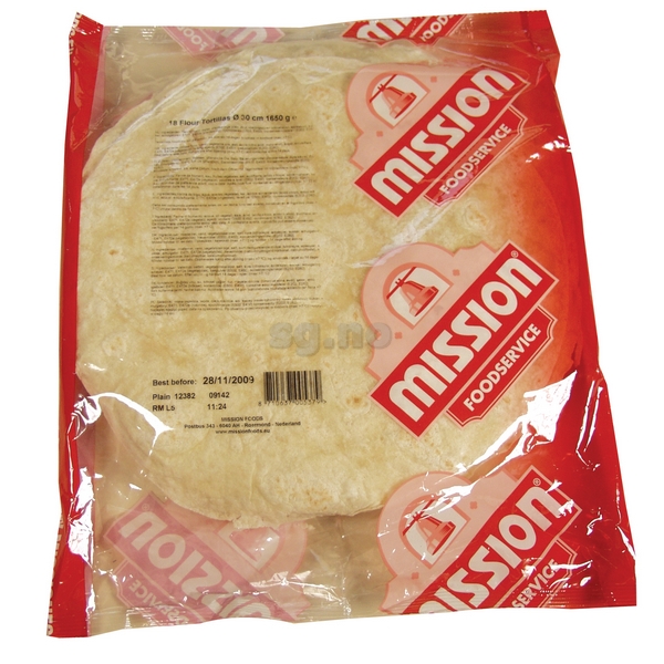 Tortilla, fersk 30cm m   8x18stk