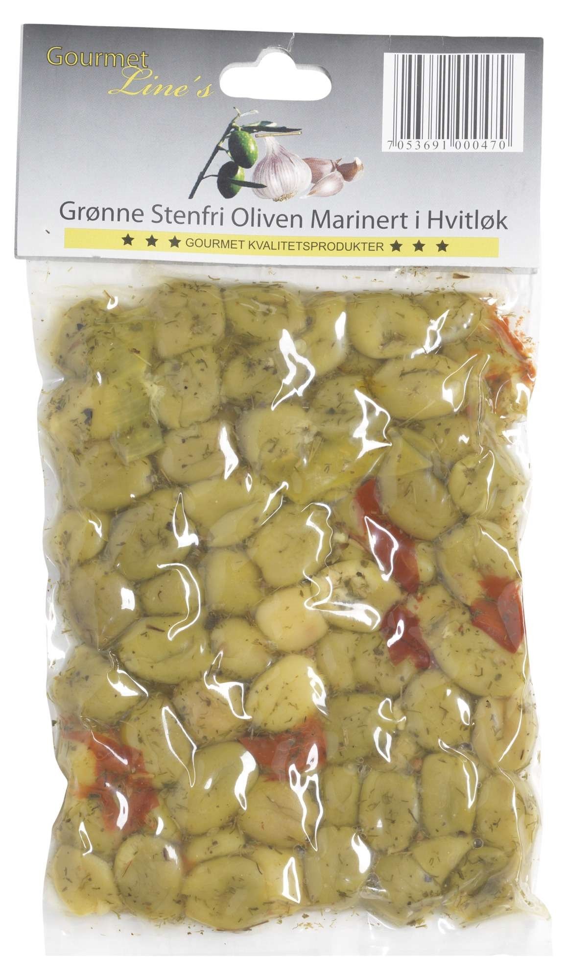 Oliven grønne u/stein m/sitron   250g