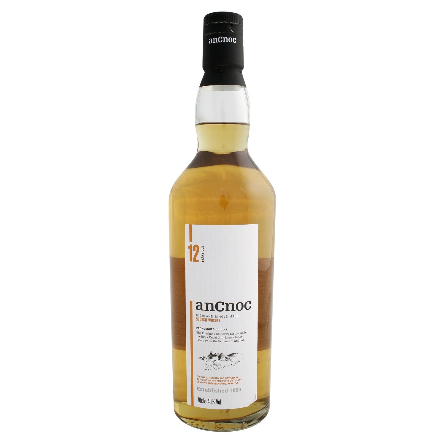 Ancnoc 12 y.o. highland single malt scotch whisky  40%  70cl