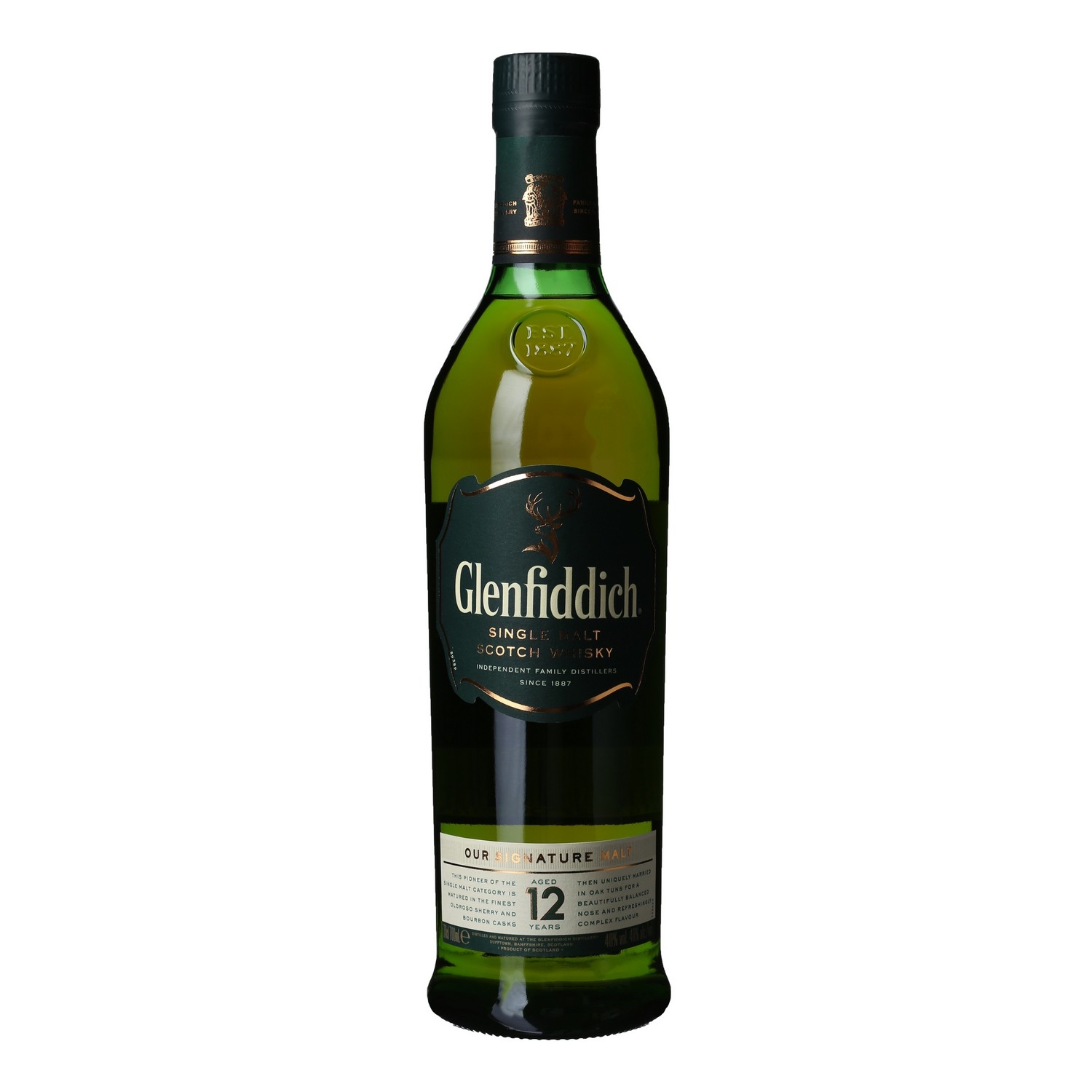 Glenfiddich single malt 12 y.o.  40%  70cl