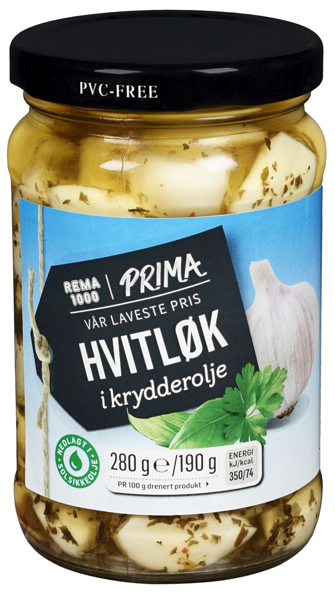 Rema 1000 hvitløk i urter    280g