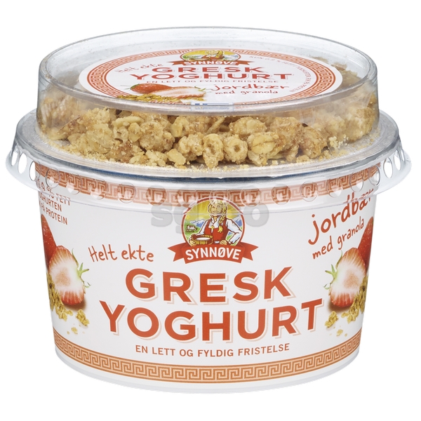 Gresk yoghurt jordbær & granola 165g
