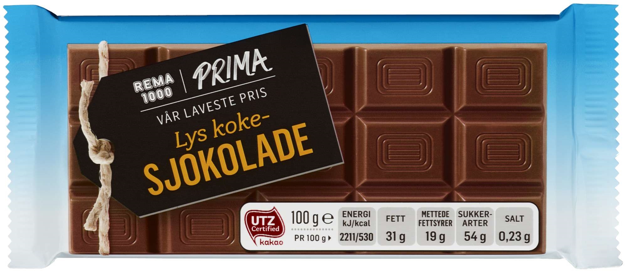 Rema 1000 kokesjokolade lys  100g