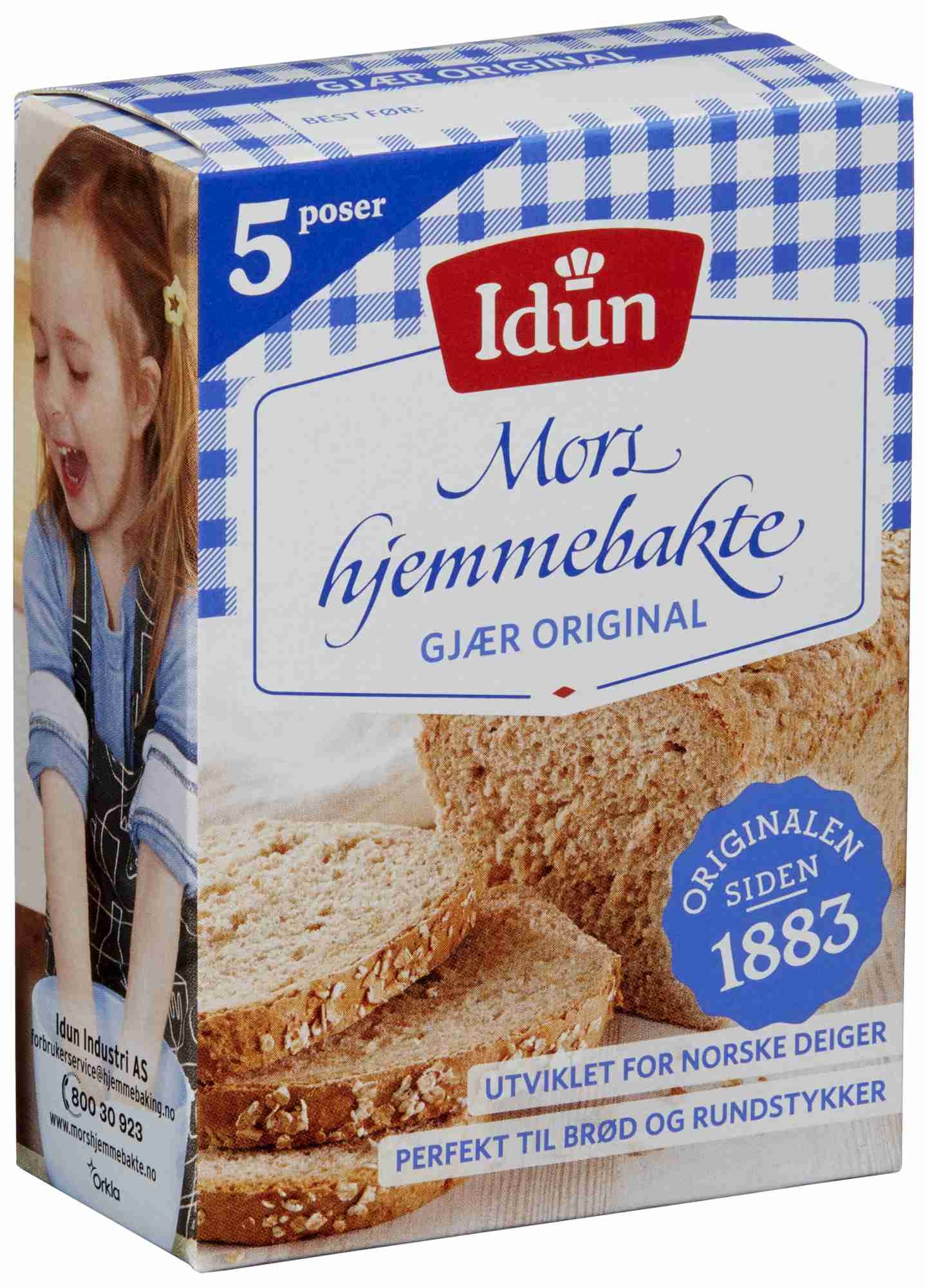 Mors hjemmebakte tørrgjær original 5-pk.  65gr