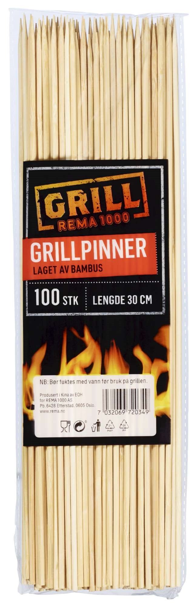 Grillpinner 30cm   100stk