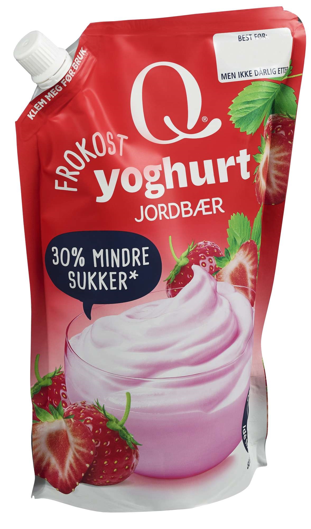 Q frokostyog. jordbær pose  800g