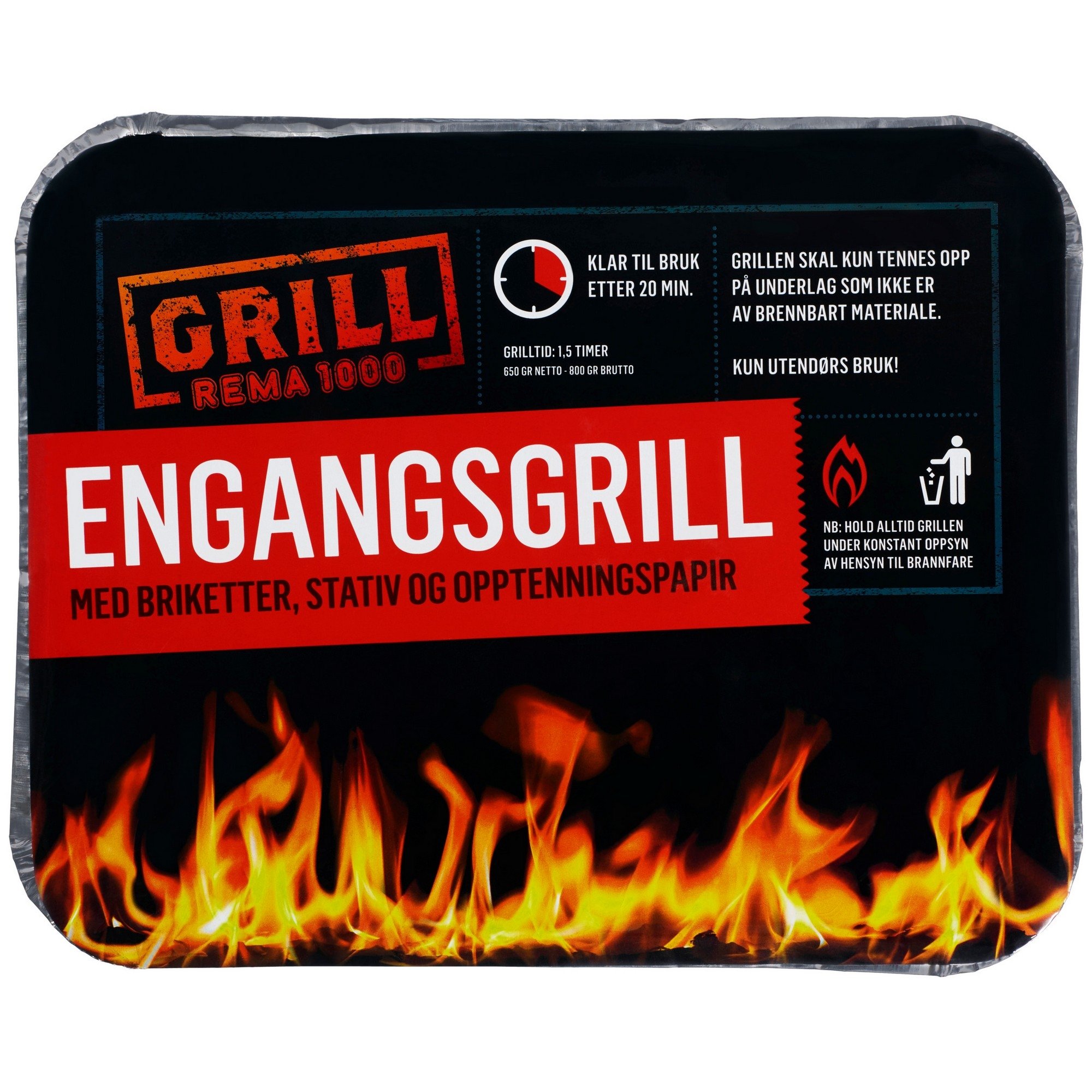 Rema 1000 engangsgrill 700g