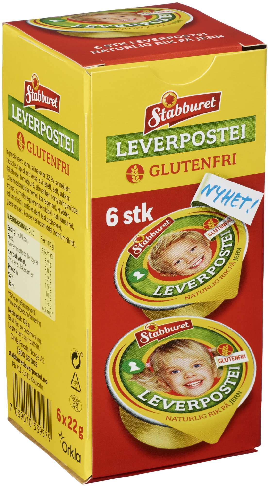 Leverpostei glutenfri 6x22g