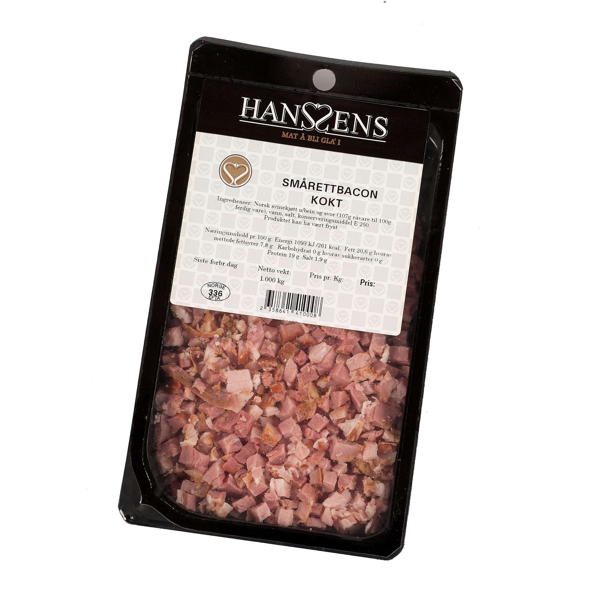 Smårettbacon kokt atmos   ca250g   kg