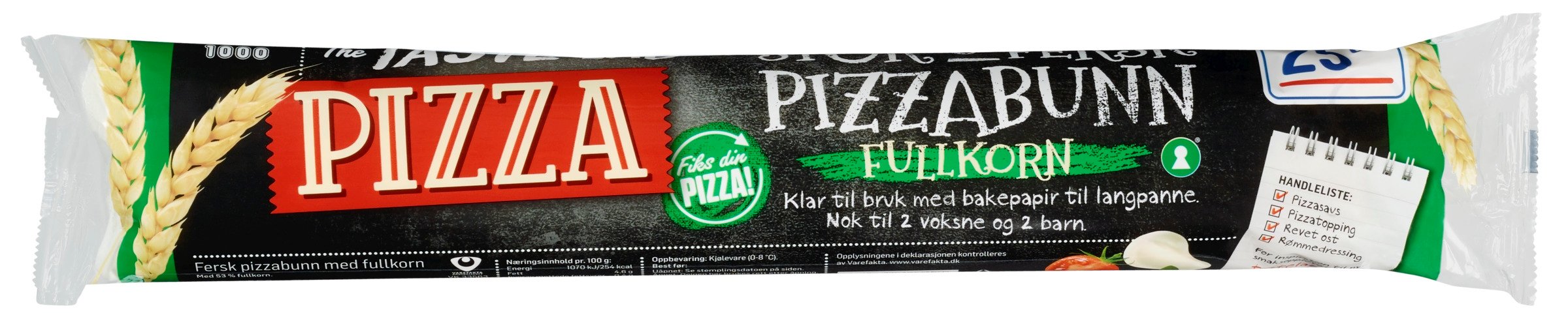 Pizzabunn fersk med fullkorn  550g