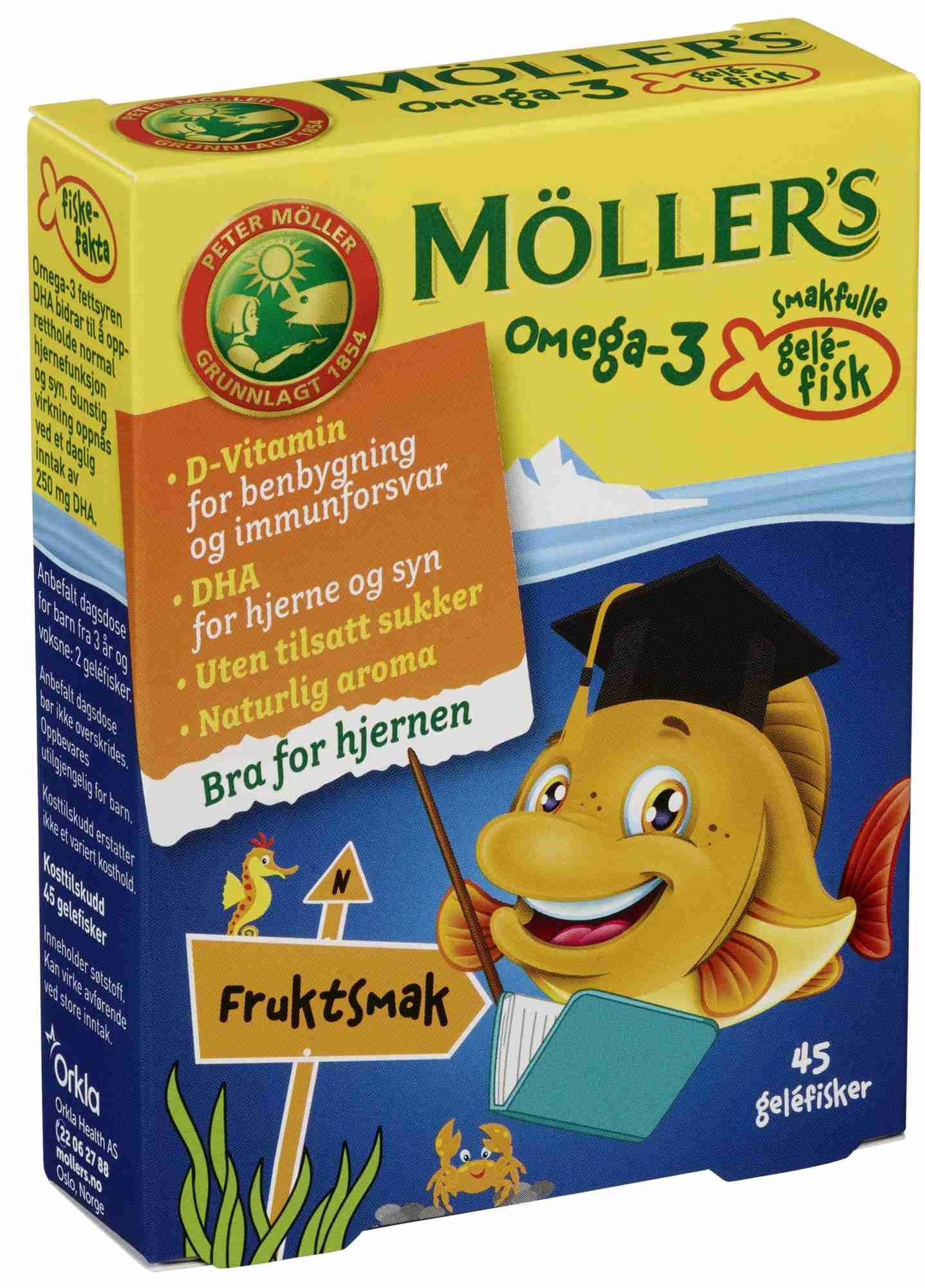 Möller's o-3 fisk frukt  45stk