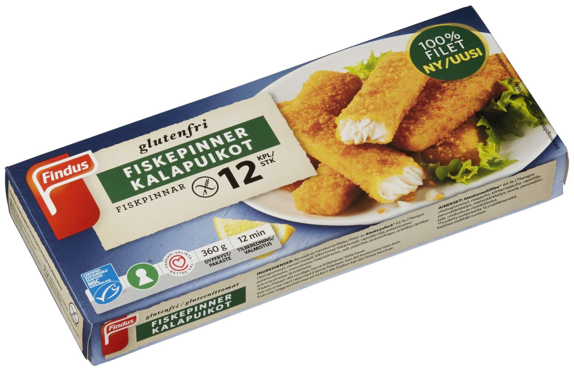 Fiskepinner glutenfrie   360g