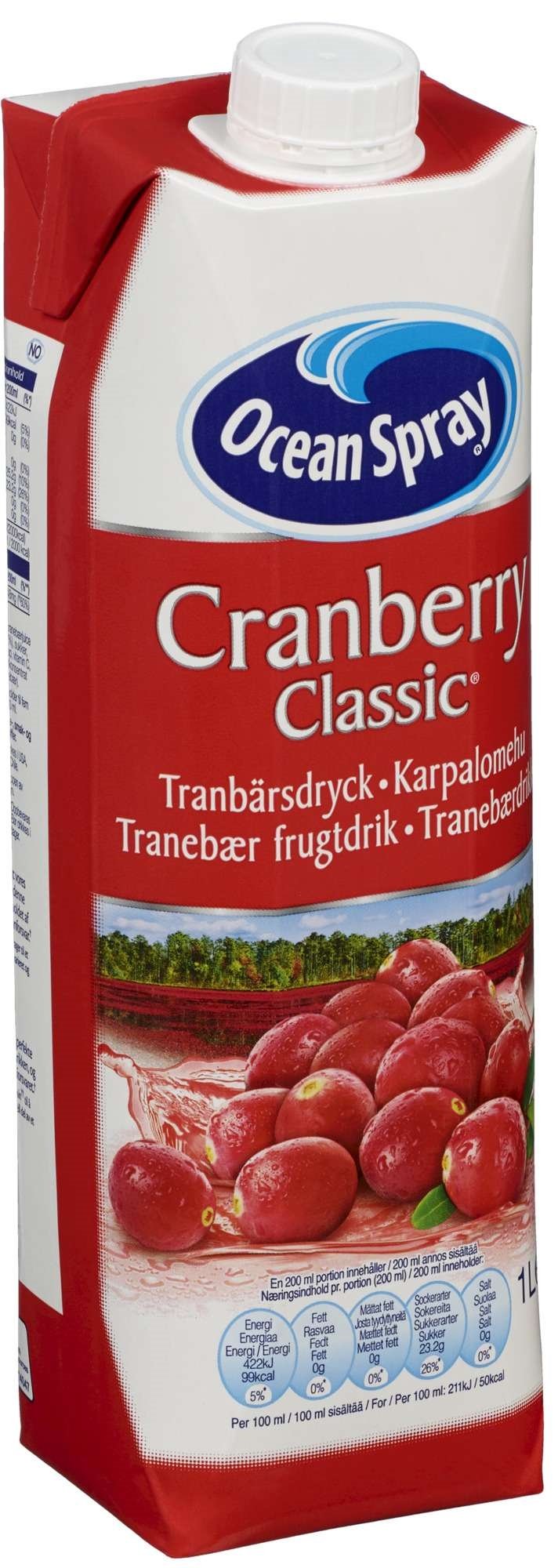 Ocean spray cranberry classic   1l