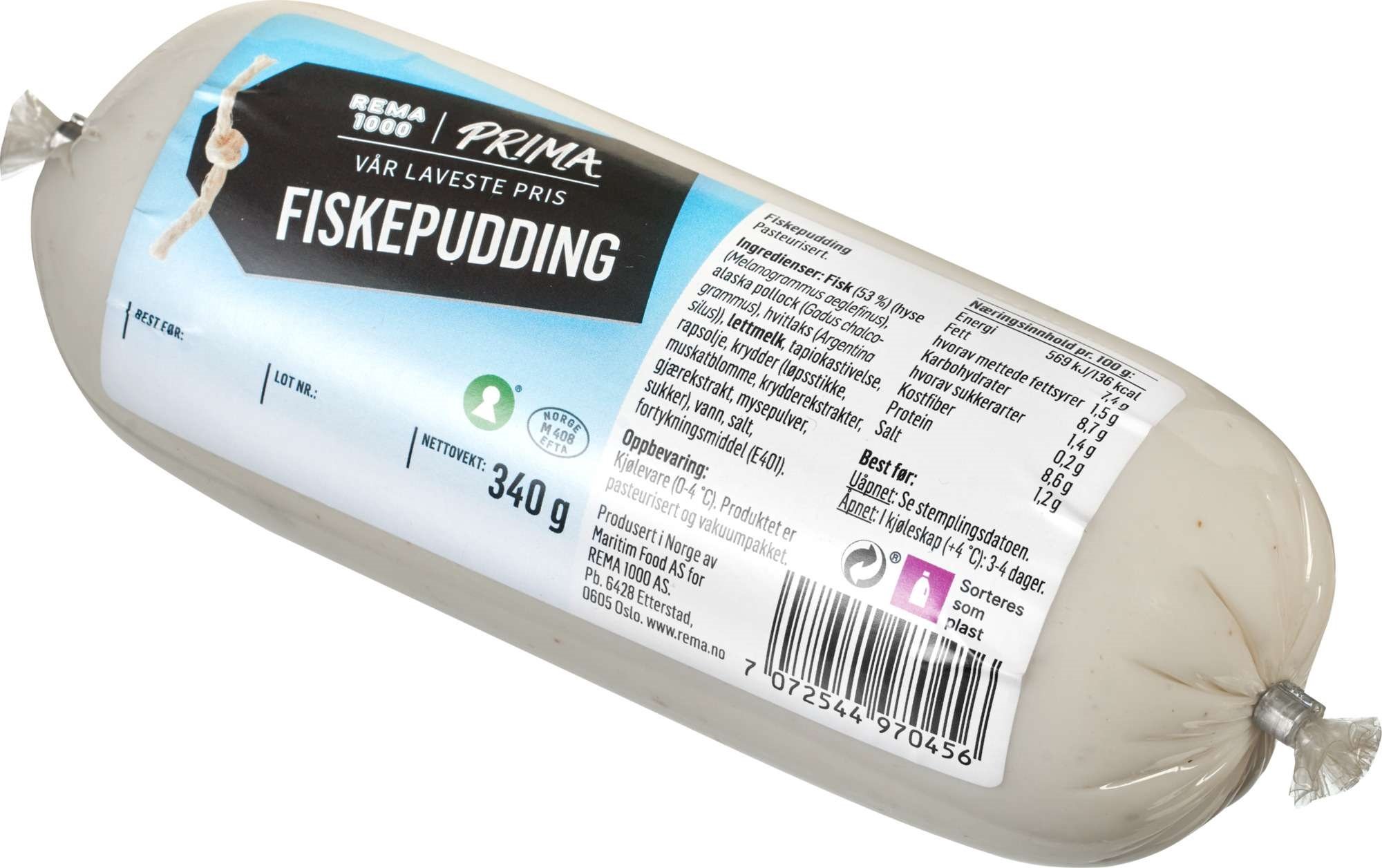 Prima fiskepudding   340g