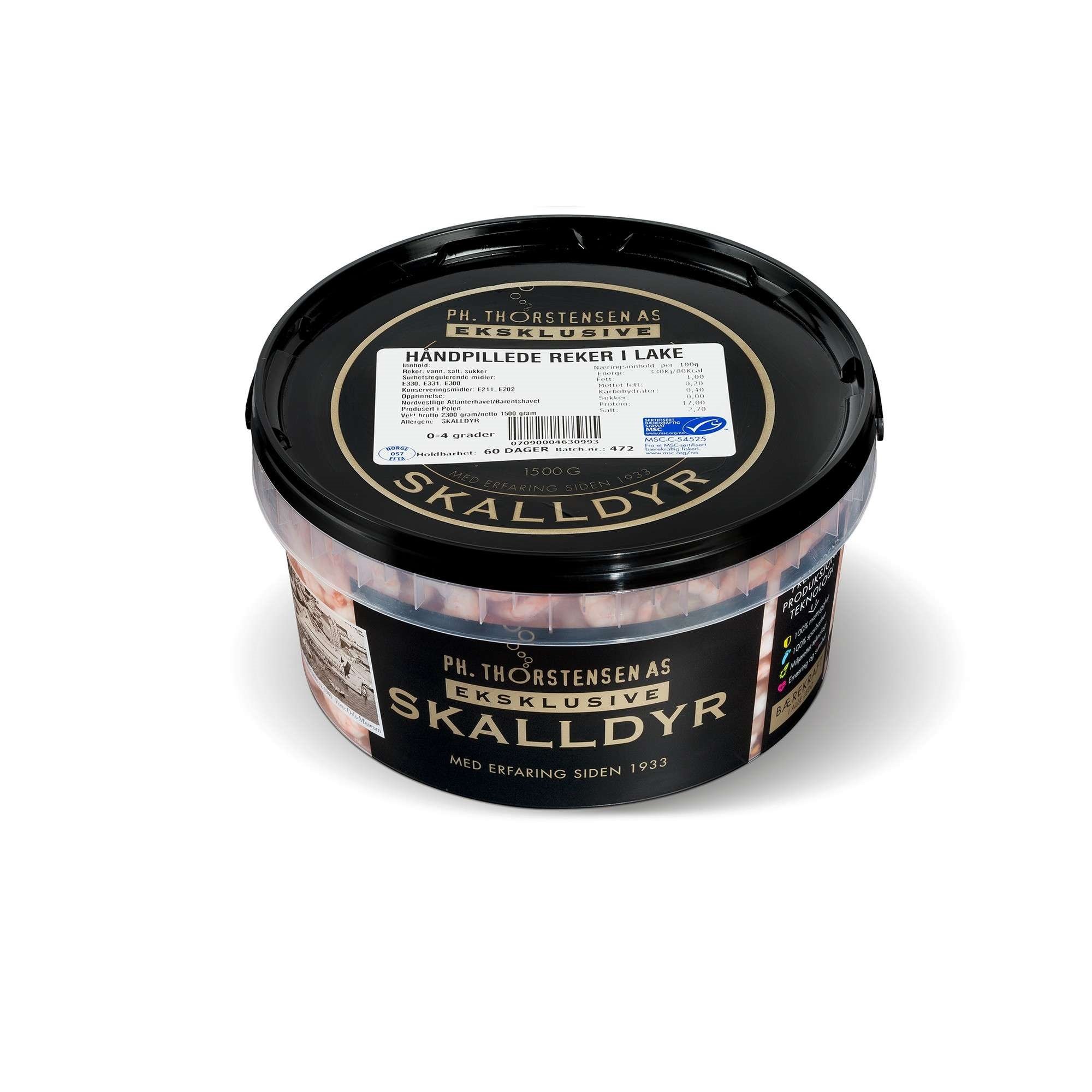 Håndpillede reker msc   1,5kg