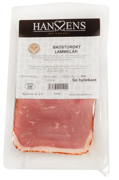 Badsturøkt lammelår   100g