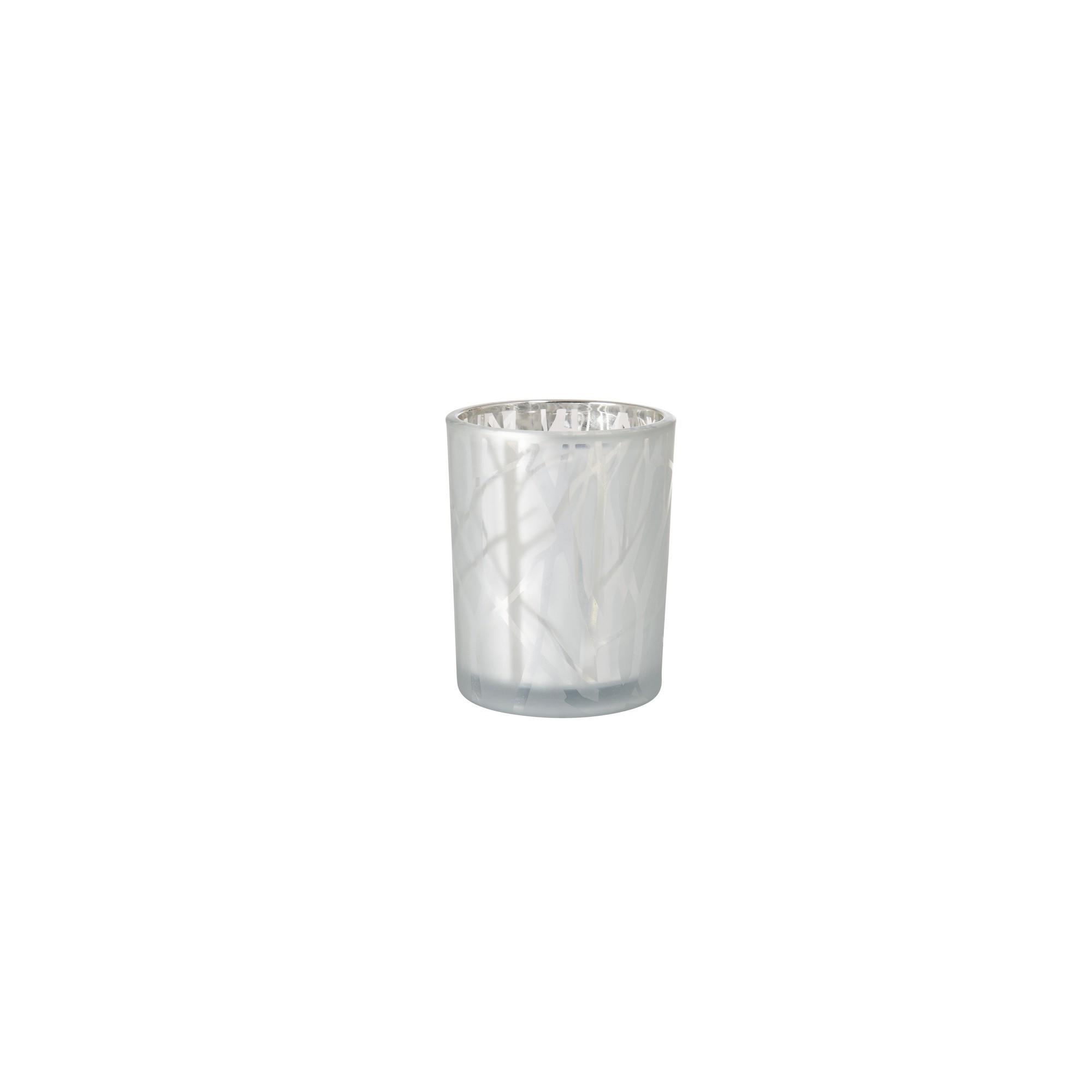 Lysholder shimmer white 100x80 glass   1stk