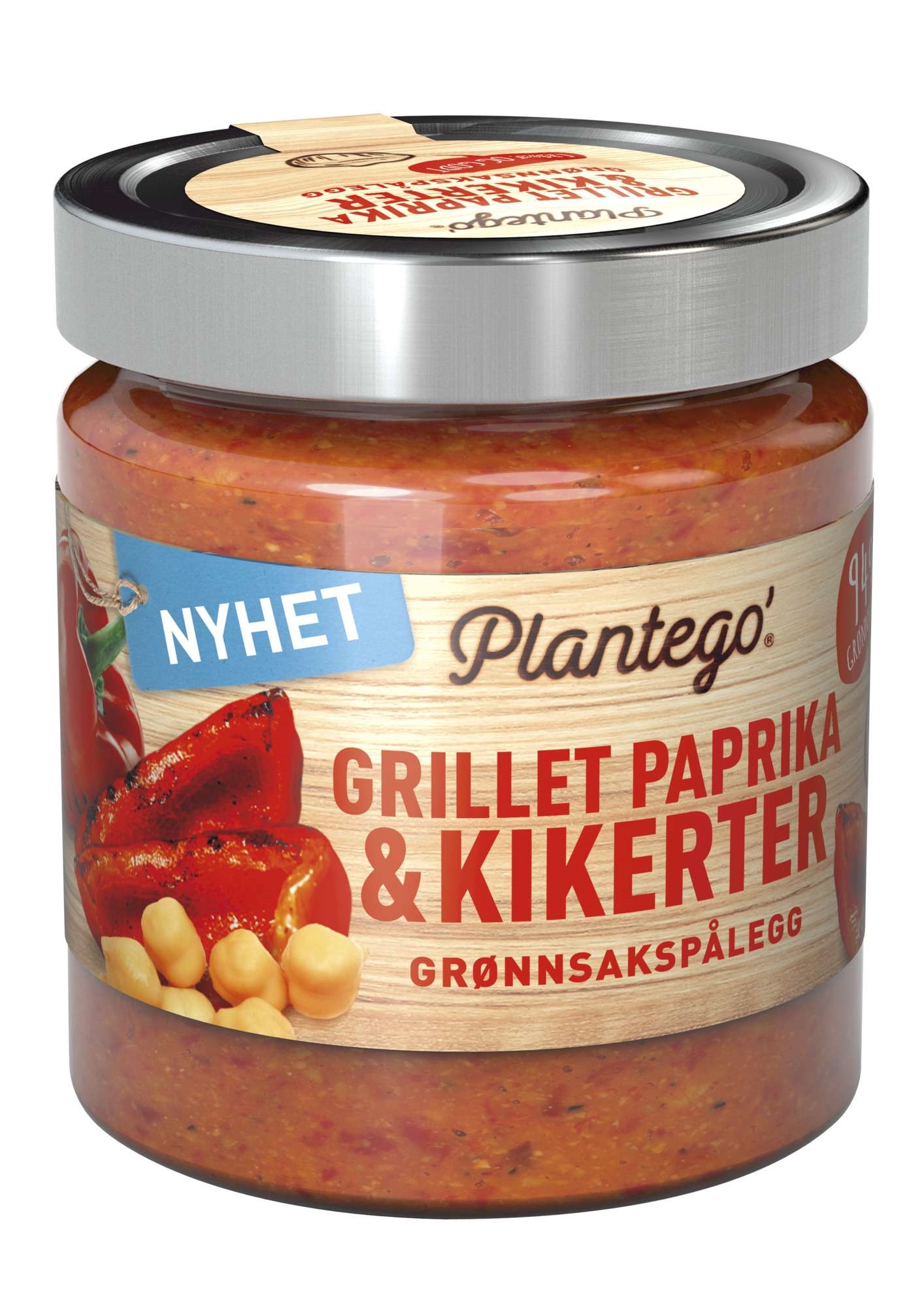 Grønnsakspålegg grillet paprika og kikerter  165g