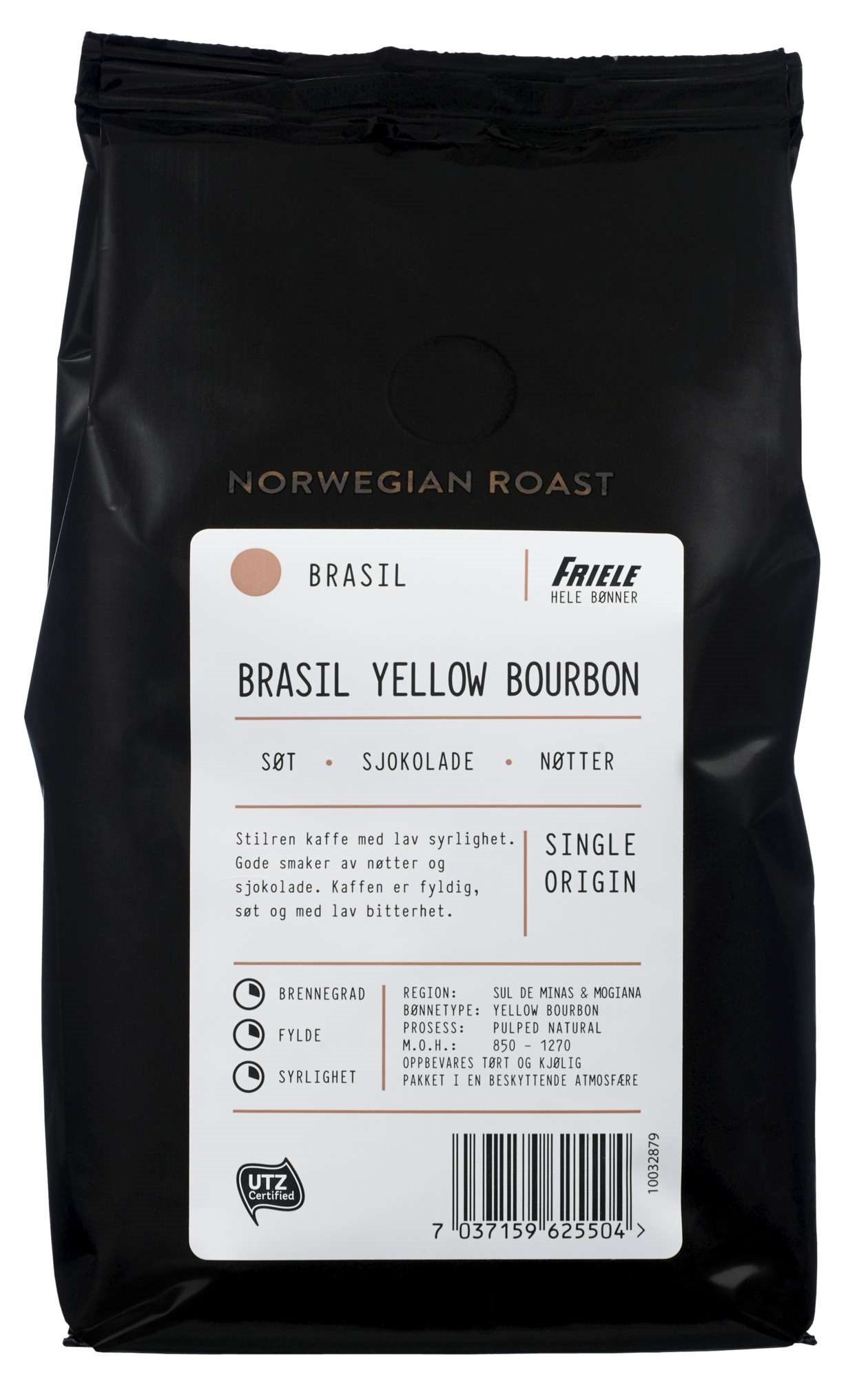 Brasil yellow bourb kaffe utz hel 500g
