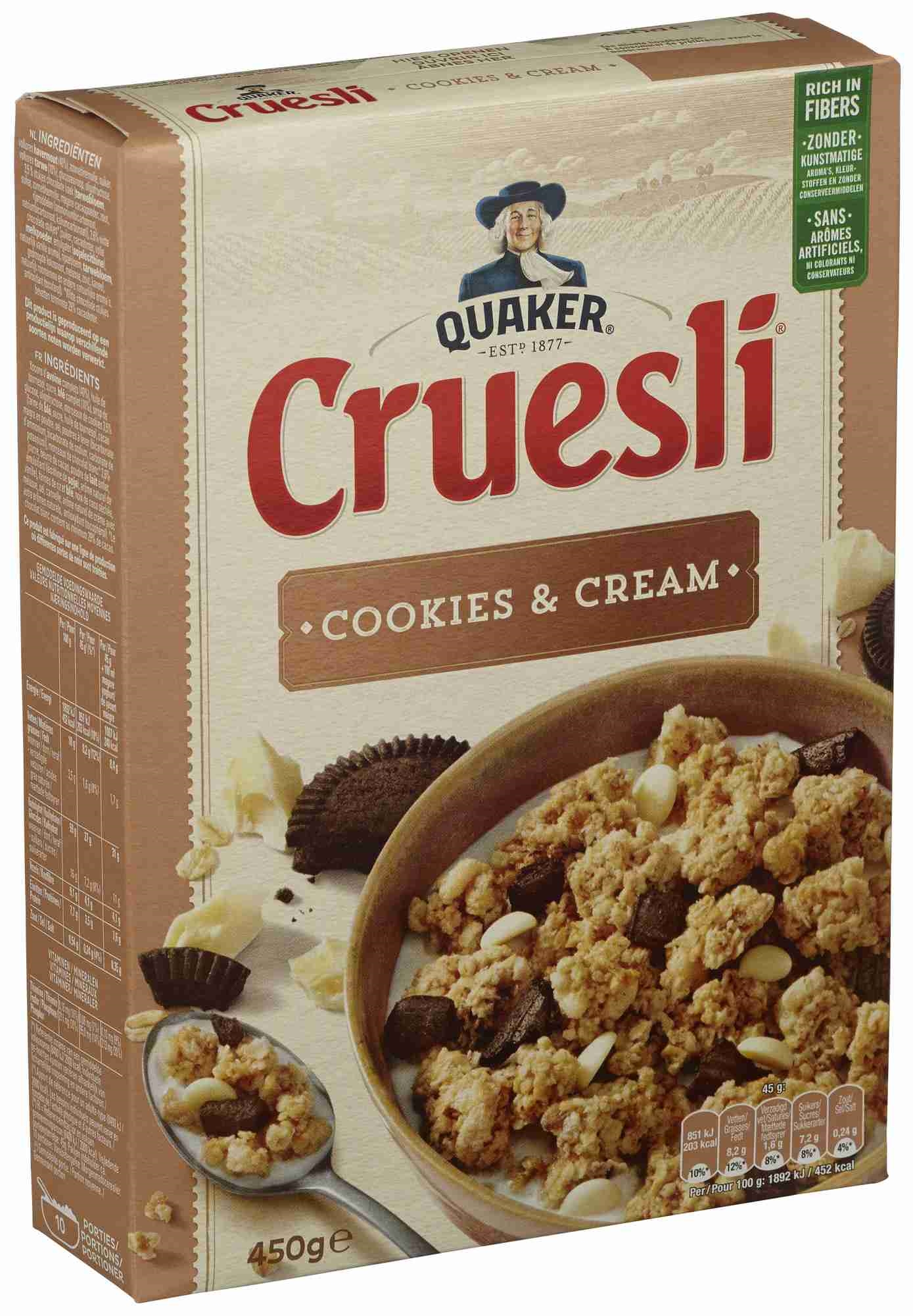 Quaker cruesli cookies&cream  450g