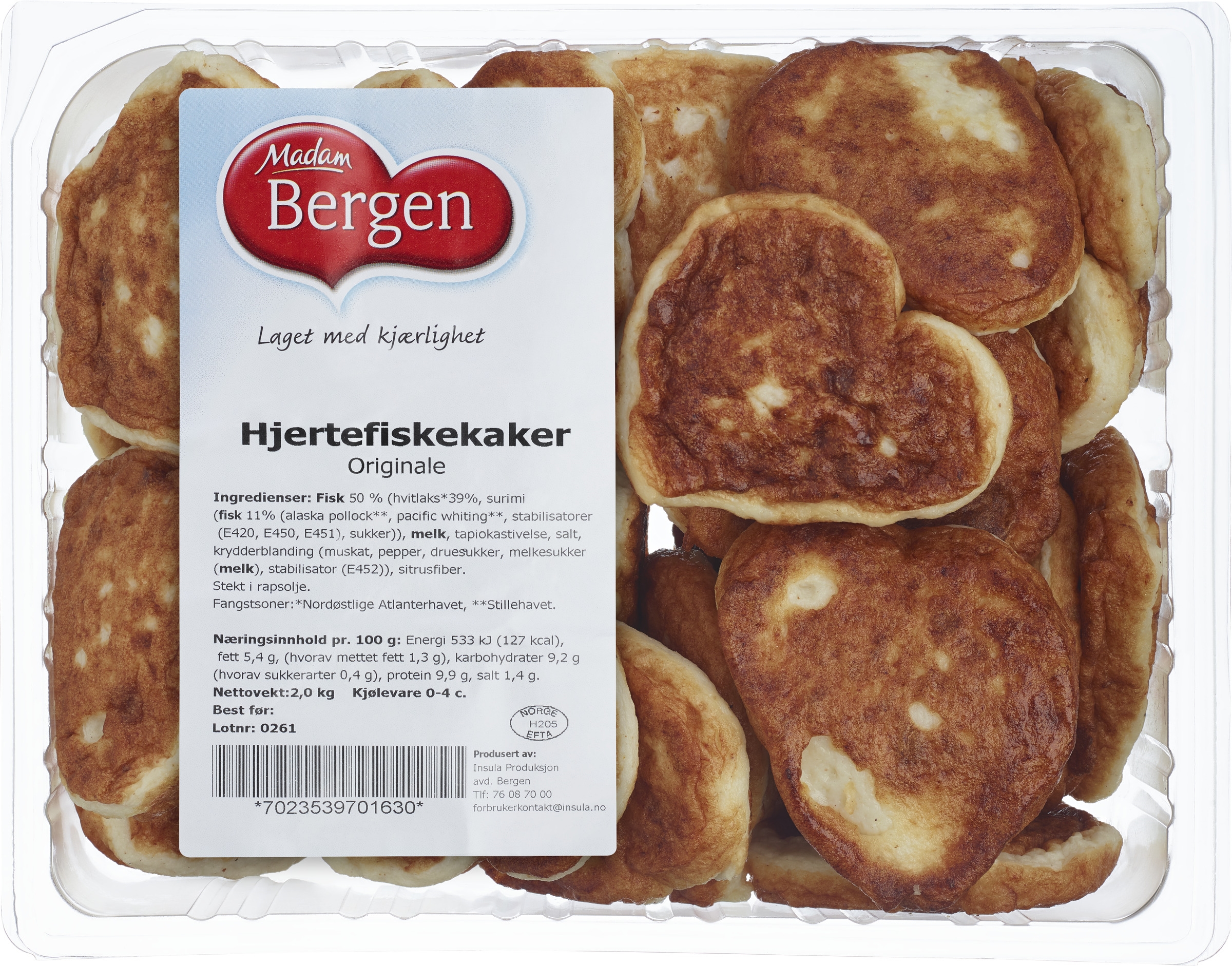 Hjertefiskekaker original   2kg