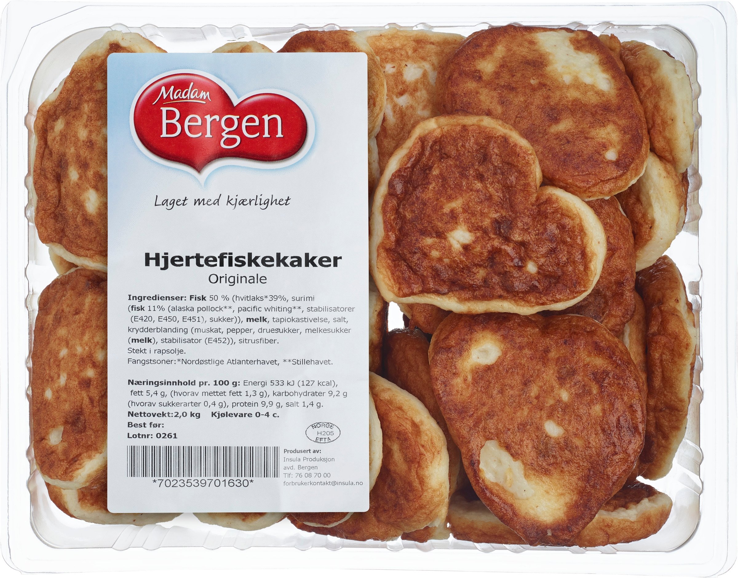 Hjertefiskekaker original   2kg