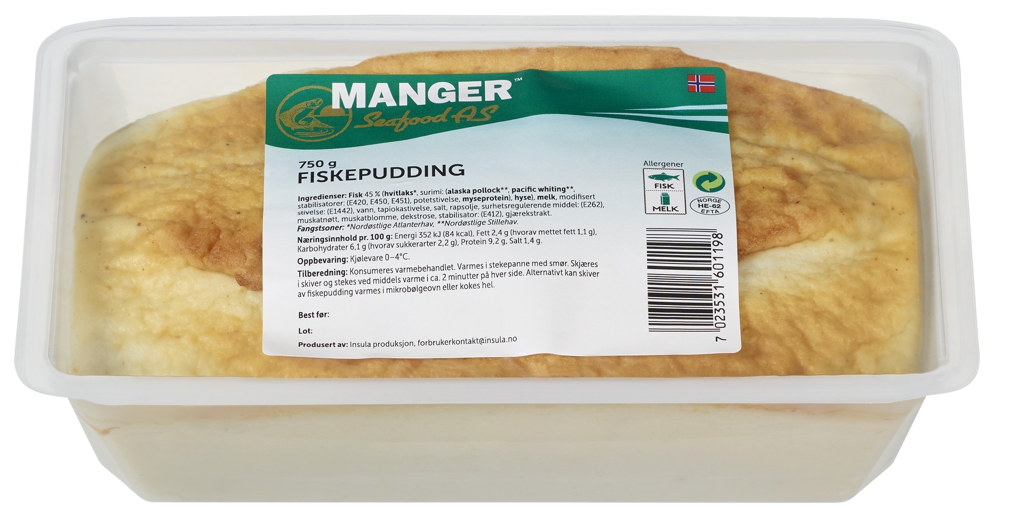 Fiskepudding manger seafood  750g