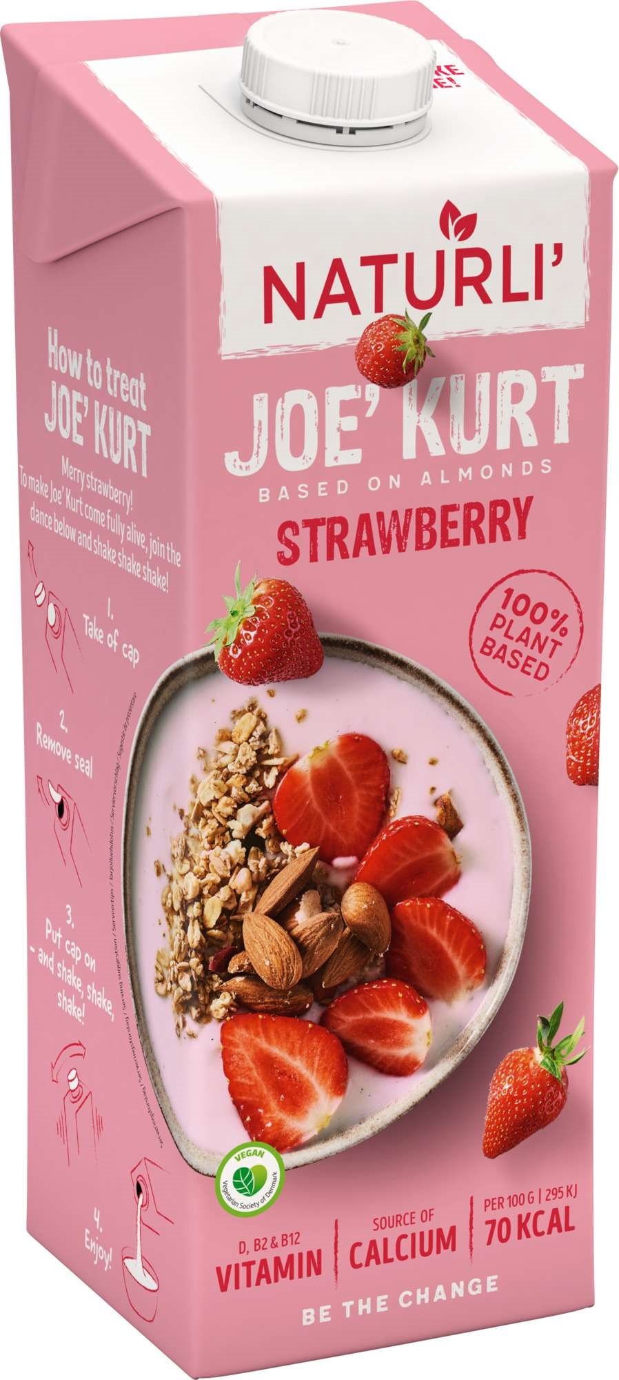 Naturli' joe'kurt strawberry   1000ml