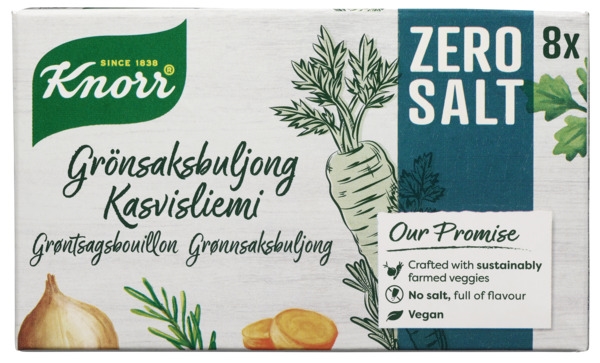 Buljongterninger zero salt grønnsak  8x9g