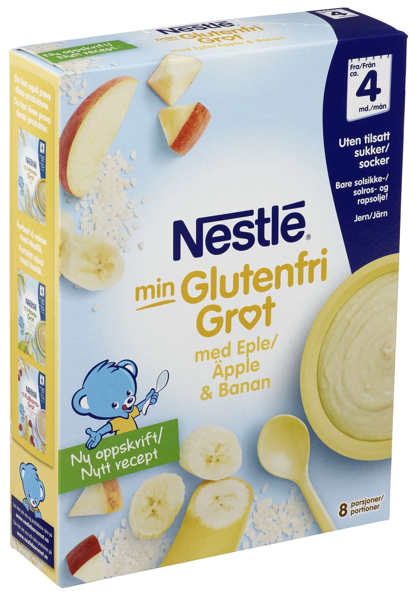 Min glutenfri grøt eple banan 4m 240g