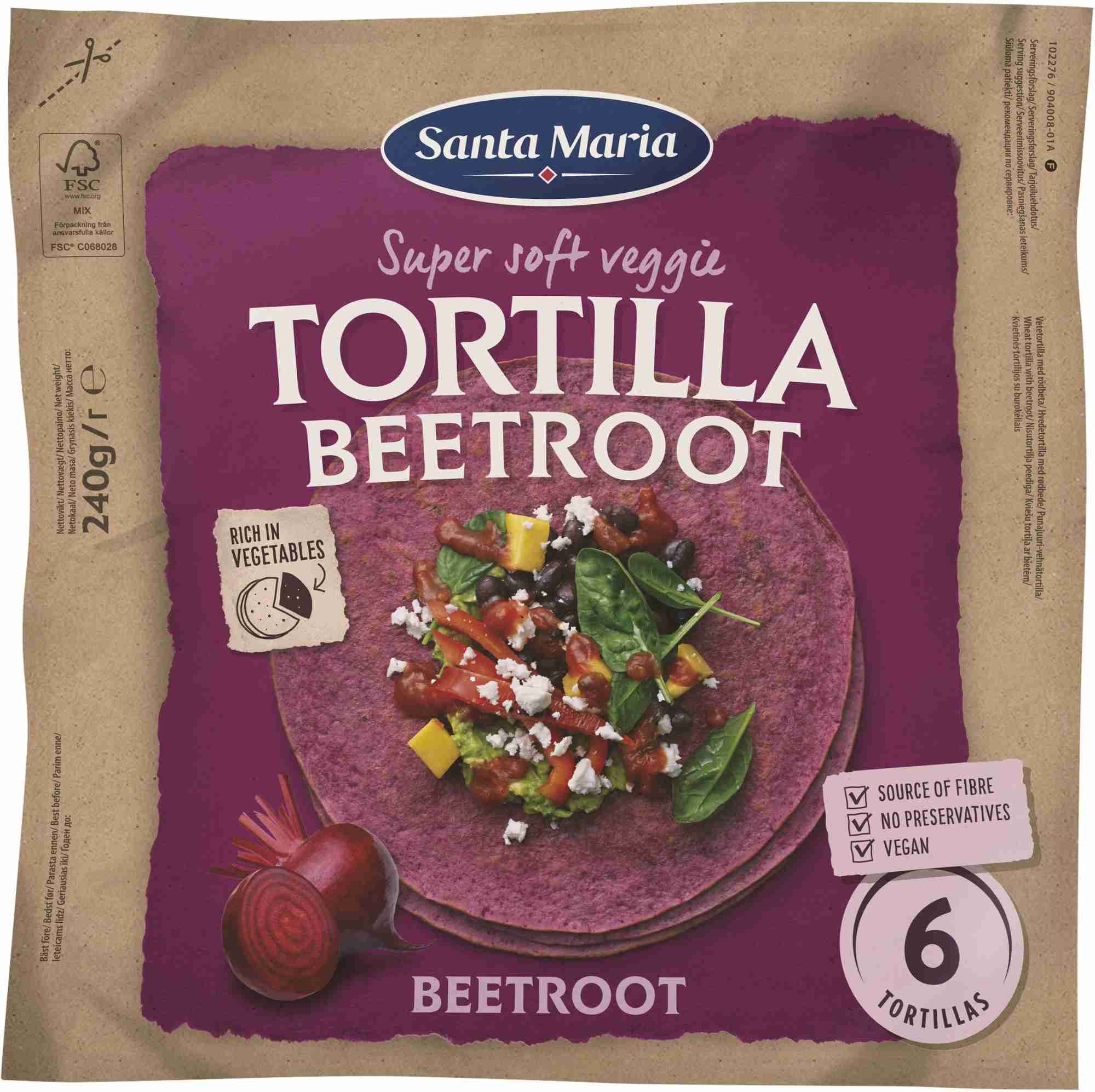 Tortilla beetroot medium  240g