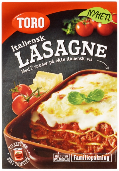 Lasagne italiensk 2 sauser   333g