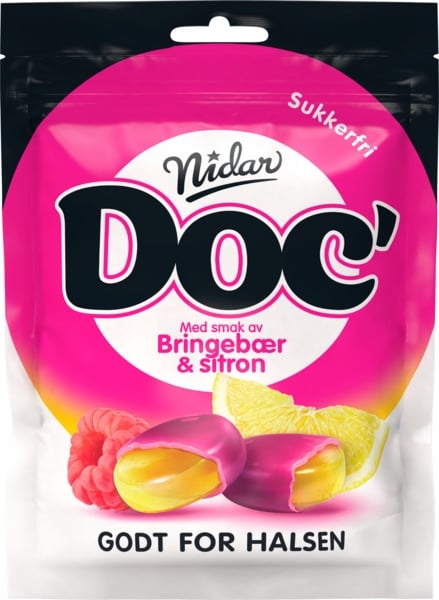 Doc halslinser bringebær & sitron   50g