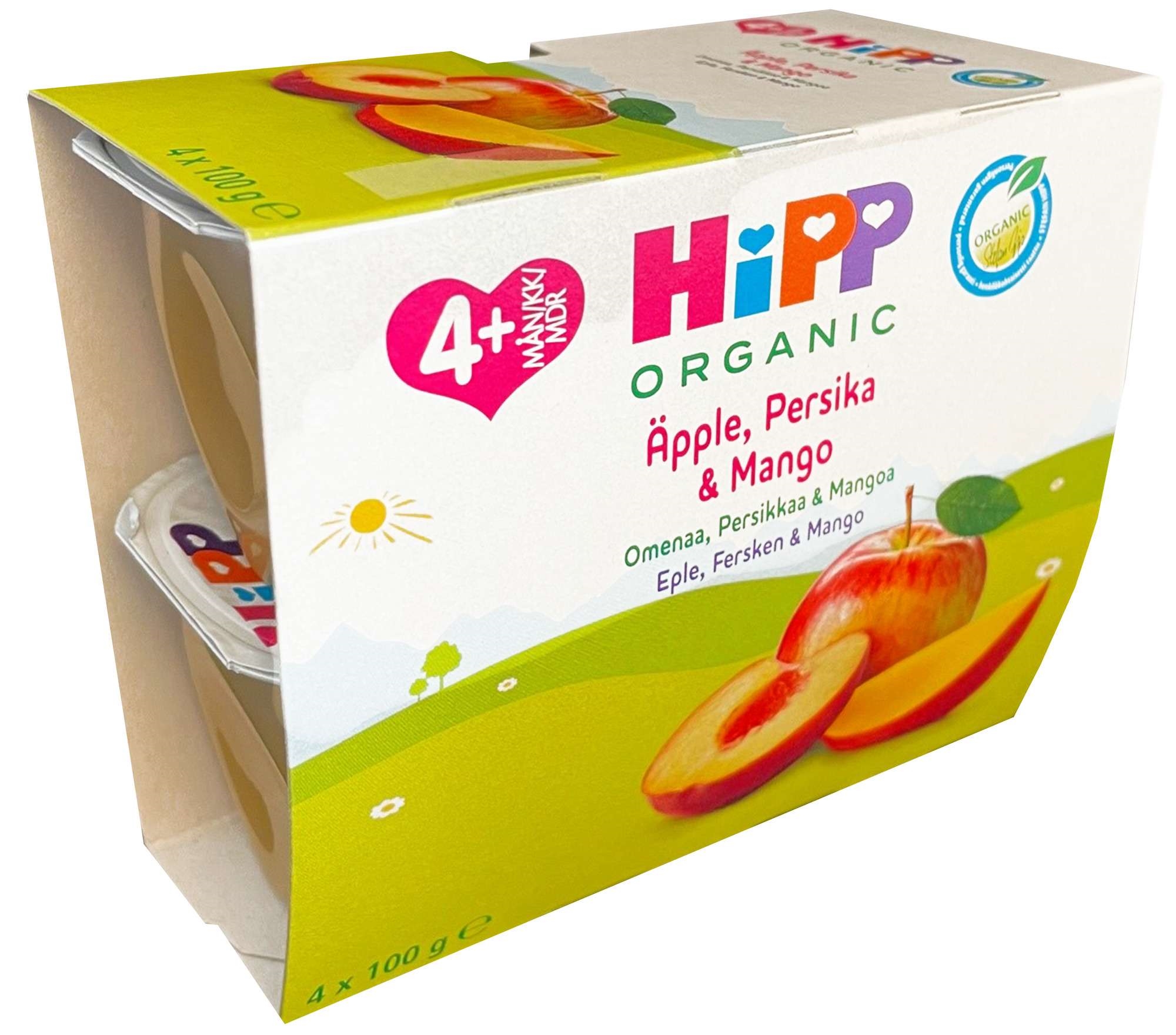 Hipp fruit break .eple, fersken, mango økol.   4x100g