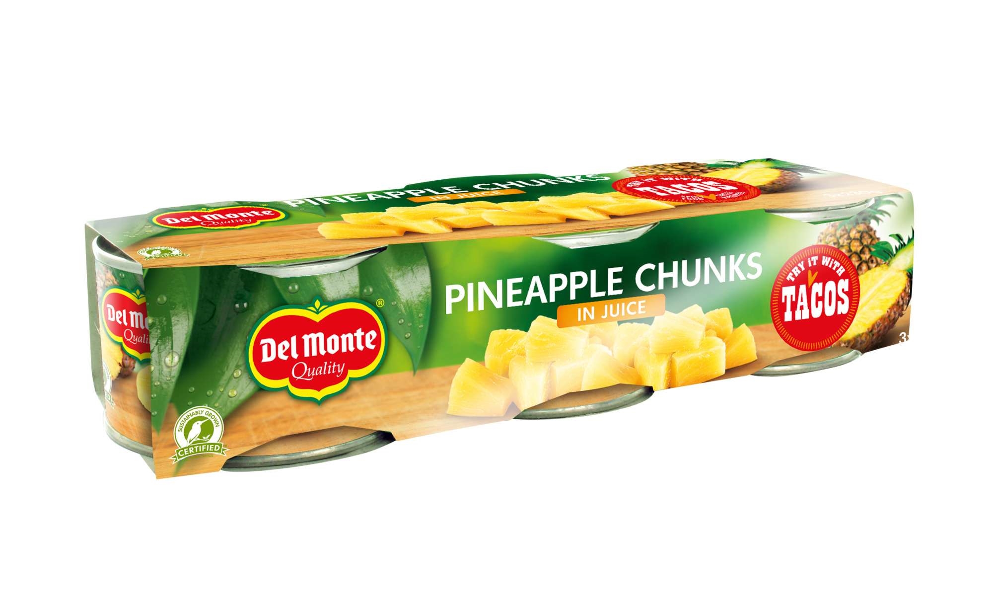 Del monte ananas-biter i juice 3pk 320g