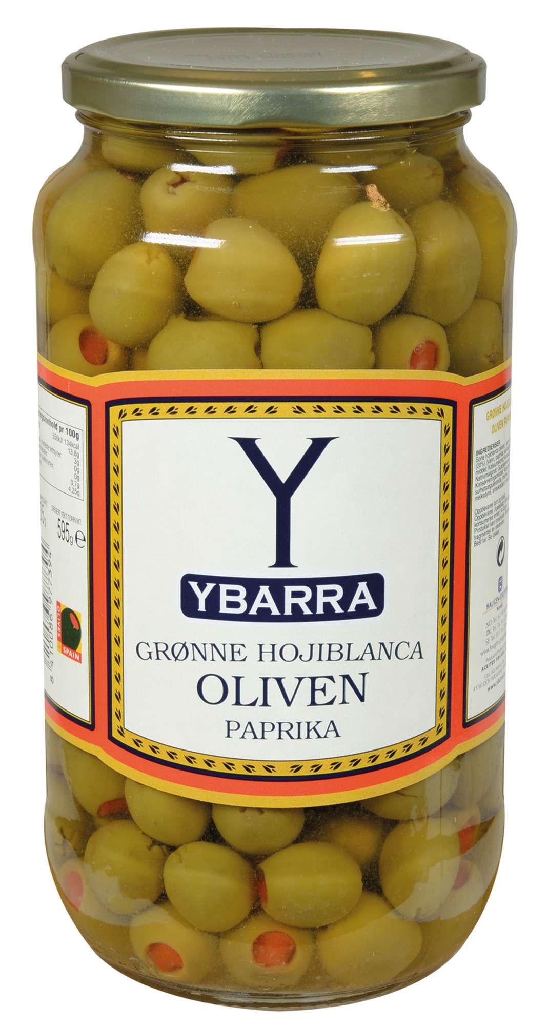 Ybarra oliven grønne m.pimento   935g