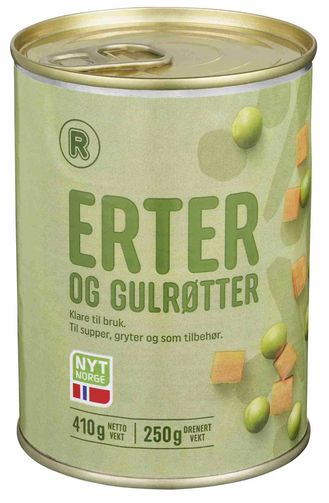 Rema 1000 erter & gulrøtter   410g