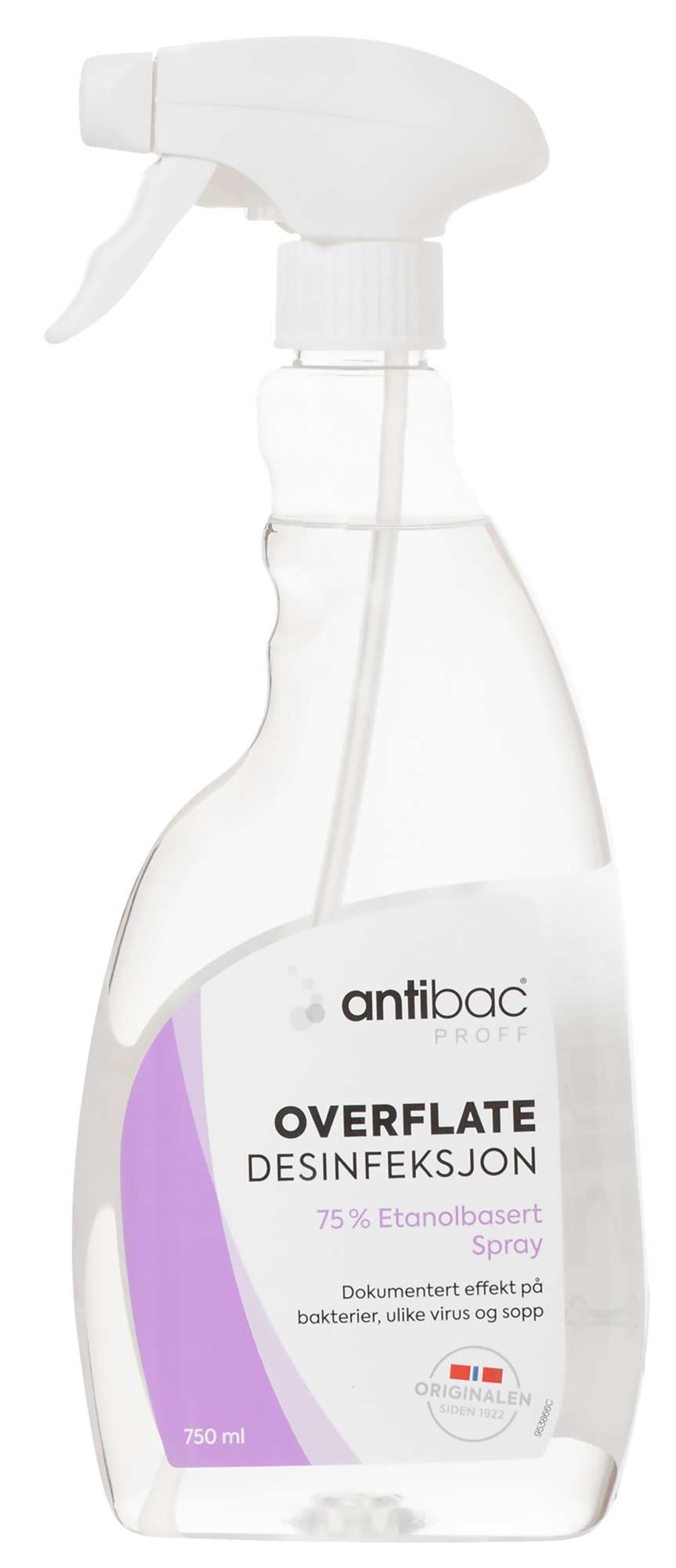 Antibac overflatedesinfeksjon 75% m/spray   750ml