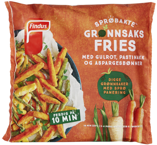 Sprøbakte grønnsaksfries   350g