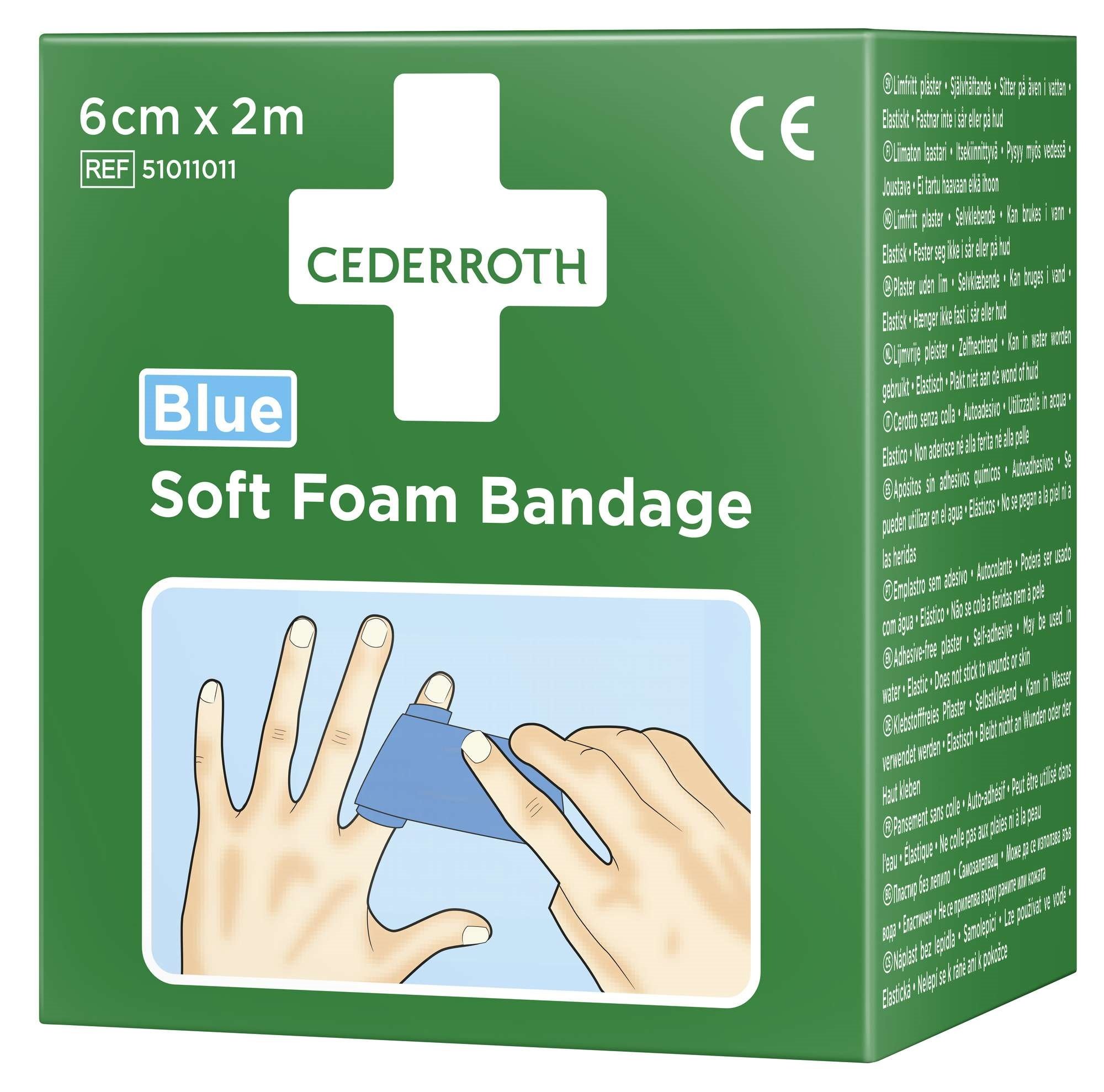 Soft foam bandage blue  2m