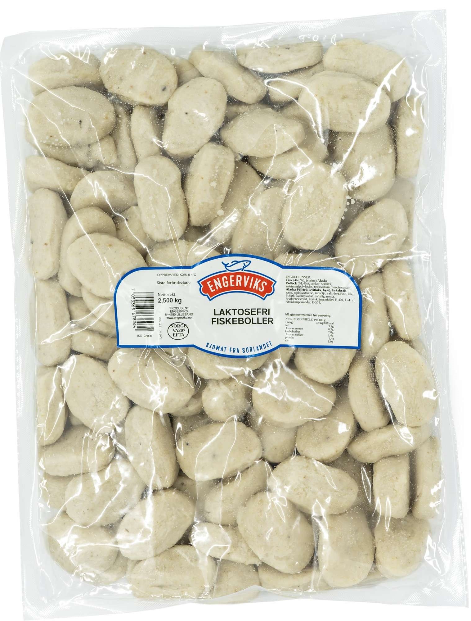 Fiskeboller laktosefri 25g  2,5kg