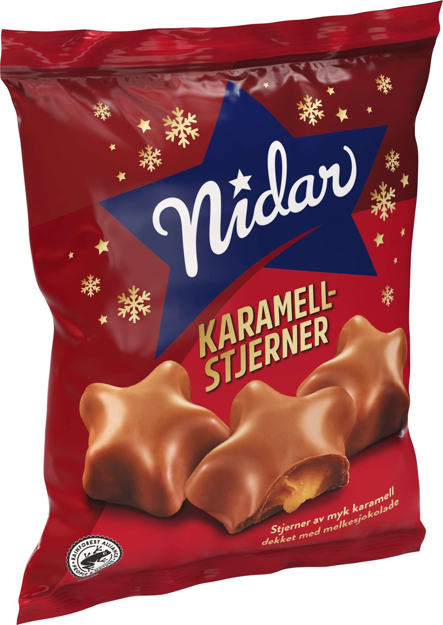 Nidar julesjokolade karamellstjerner  183g
