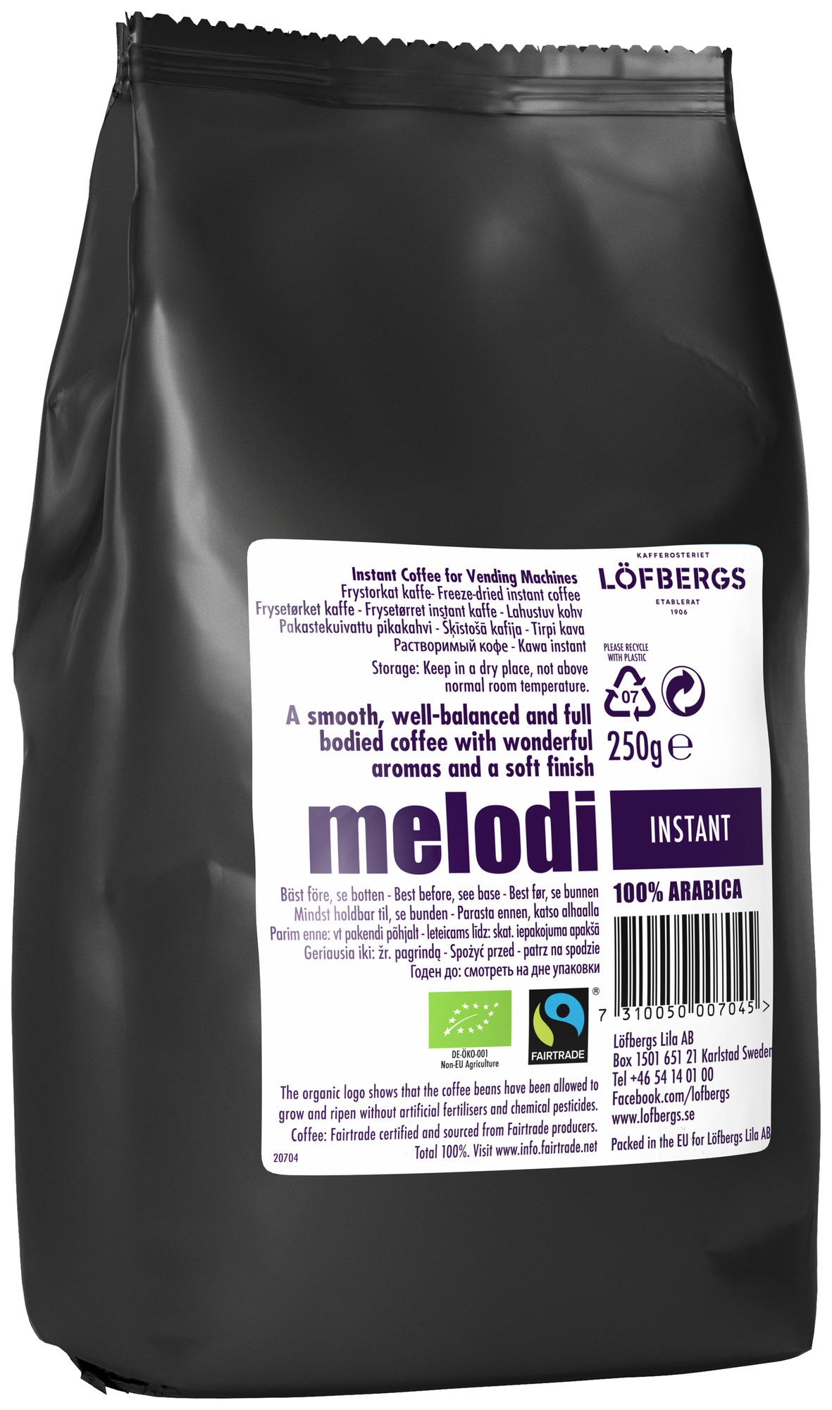 Kaffe instant melodi økol.&fairtrade   10x250g