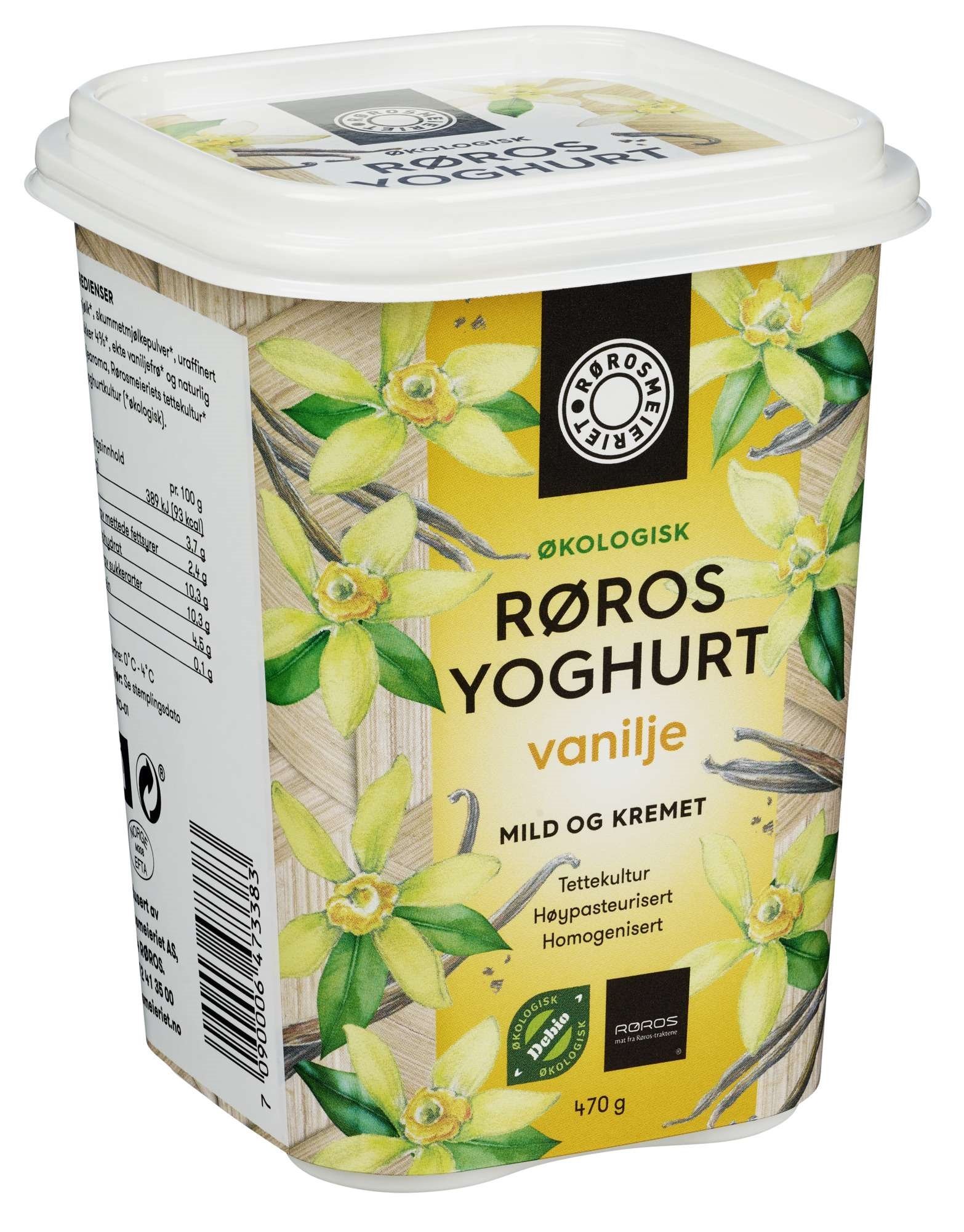 Øko røros yoghurt vanilje  470g